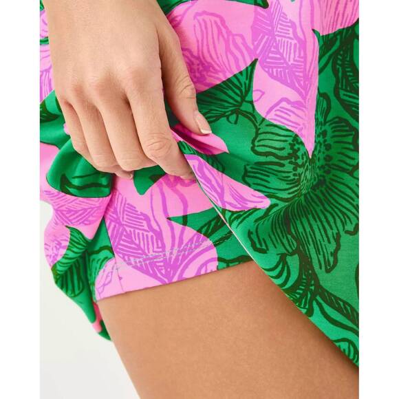 NEW LILLY PULITZER wexlee skirted romper in kitts green sunset shadows engineere - Picture 4 of 6